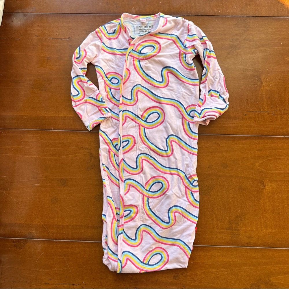 Pink Rainbow-Print Kids Pajamas
